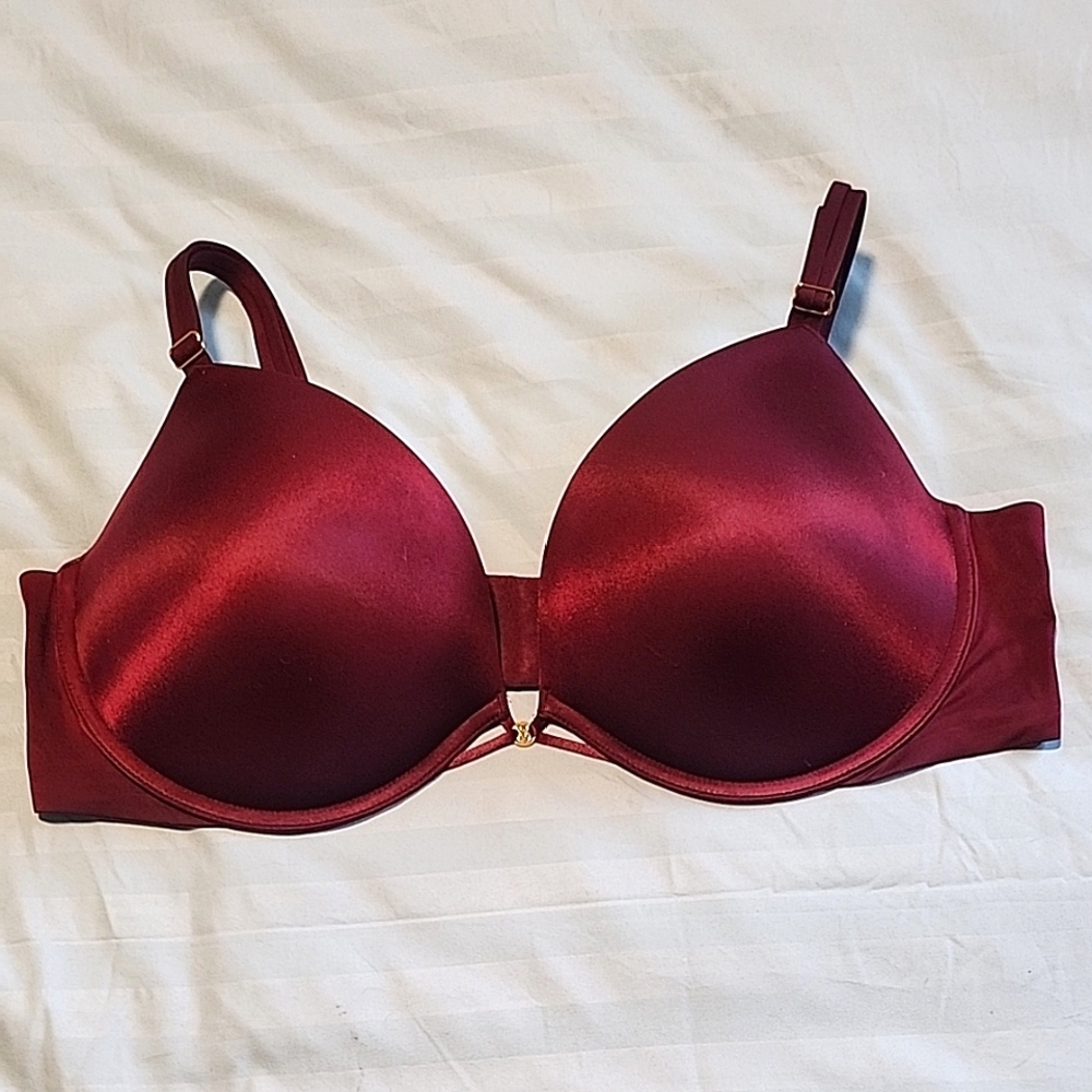 Elegant Red Women's Push-up Bra W/charm 40D